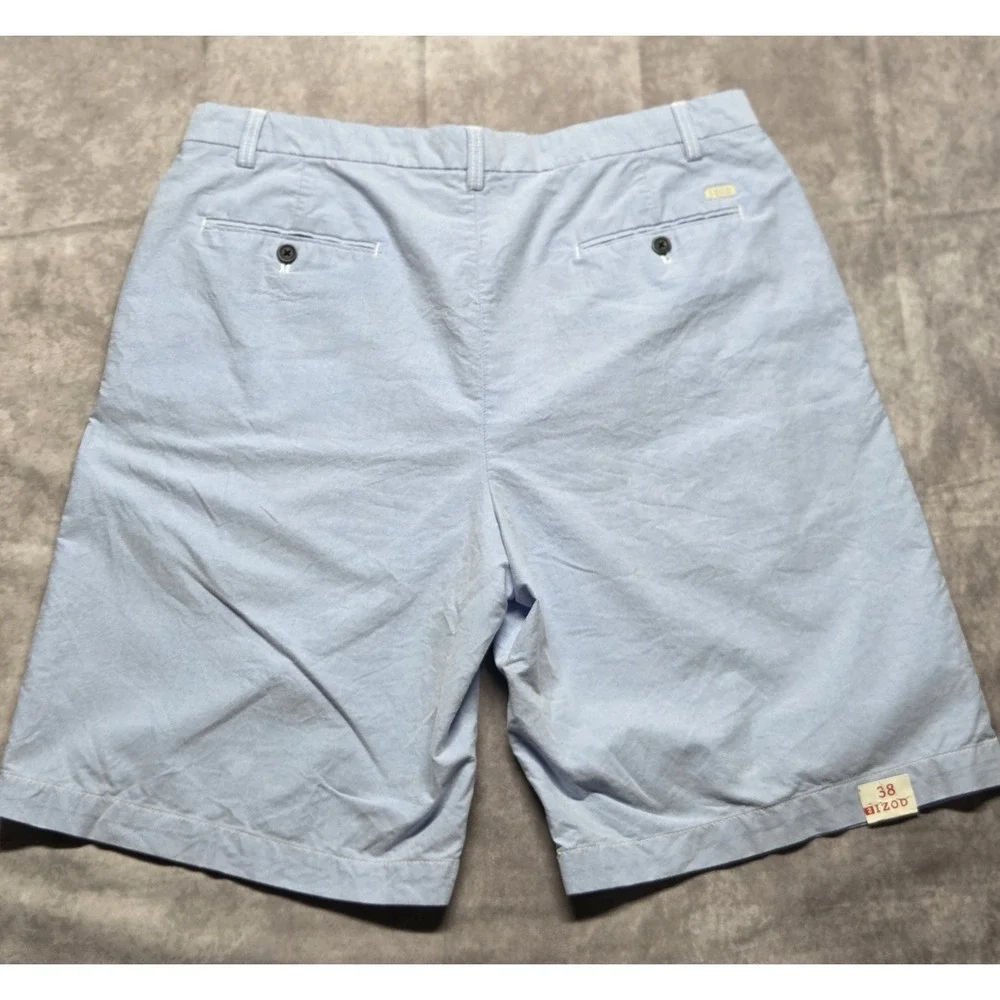 NWOT Izod Sz 38 Mens Shorts Flat Front Classic Fit Powder Blue Preppy Classic